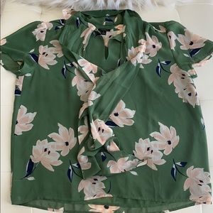 Ann Taylor Factory spring blouse with pussycat bow
